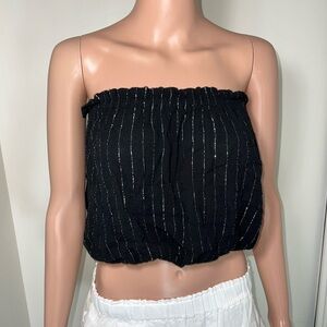 2 / $20 🖤 NWT Elan Black Silver Embellished Crop Tube Top